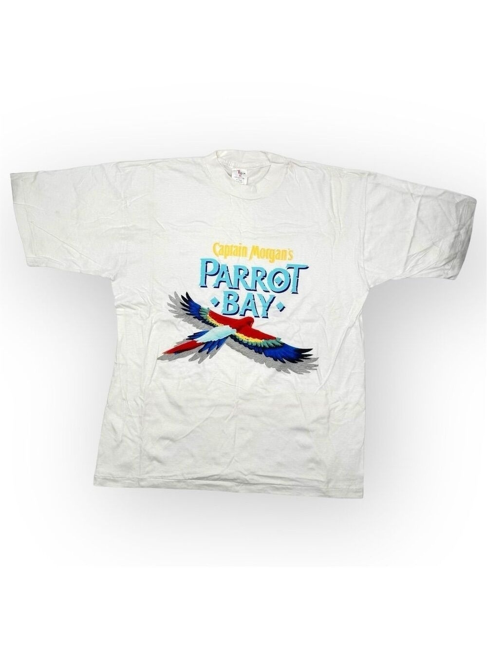 Vintage Short Hills Captain Morgan Parrot Bay Tee White Unisex XL Graphic Print